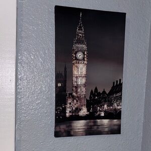 2 Big Ben London Canvas Wall Art - Black & Ivory